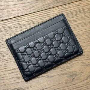 Gucci Navy Microguccissima Card Case